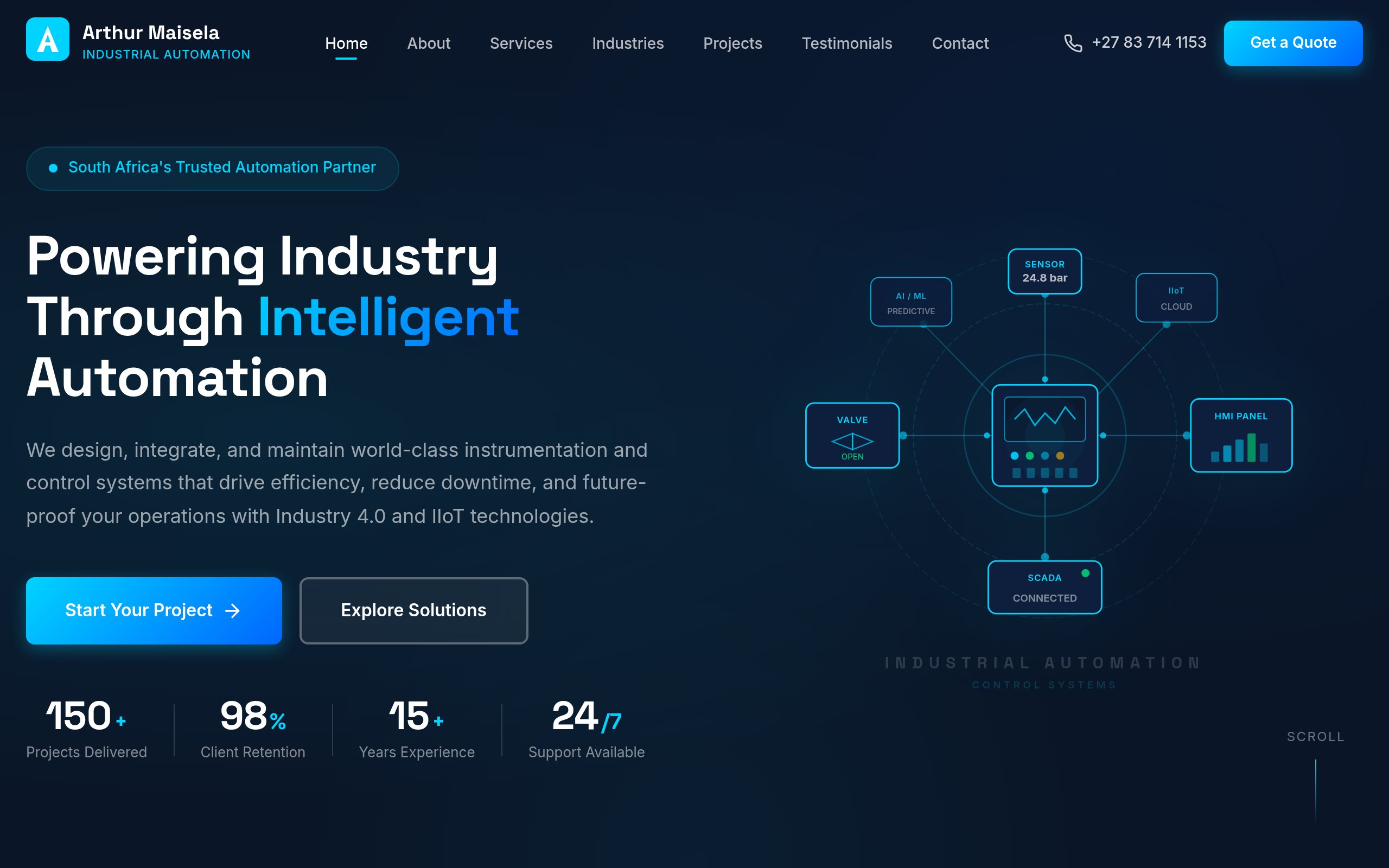 Arthur Maisela / ATTSM Express industrial automation website mockup