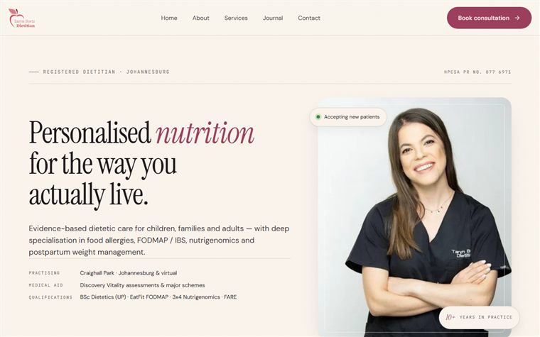 Taryn Bortz registered dietitian website — Craighall Park, Johannesburg